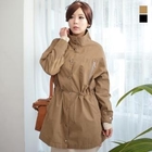 J-ANN - Funnel-Neck Drawstring-Waist Coat
