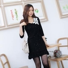 NamuDDalgi - Appliqué Sequined 3/4-Sleeve Minidress