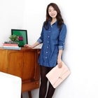 MOUL STYLE - Tab-Sleeve Denim Shirt