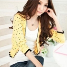 Tokyo Fashion - Contrast-Trim Dotted Cardigan