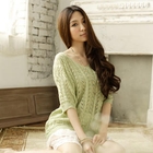 Tokyo Fashion - Pointelle-Knit Lace-Hem Tunic
