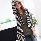 PUFFY - Asymmetric-Hem Striped Cardigan