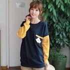 CLICK - Appliqué Color-Block Pullover