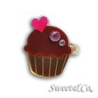 Sweet & Co. - Mini Chocolate Cupcake Crystal Gold Ring (S)