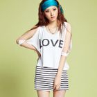 Angel Love - Set: Cut-Away Shoulder Top + Striped Tank Top