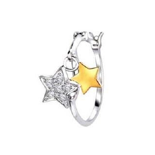 18K Red White Gold Diamond Single Earring 18K Red White Gold Diamond Single Earring