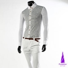 Purplow - Button-Down Dotted Panel Shirt