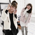 OrangeBear - Hooded Furry-Knit Toggle Jacket