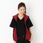 ageha@shibuya - Inset Hooded Scarf Short-Sleeve Top