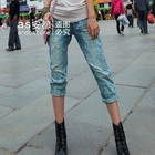 Ando Store - Acid-Washed Cropped Jeans