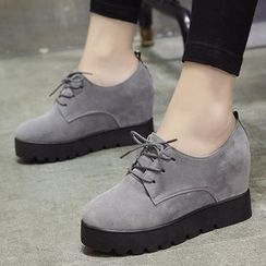 Chachalaca - Lace-Up Hidden Wedge Shoes Chachalaca - Lace-Up Hidden Wedge Shoes