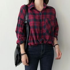 UPTOWNHOLIC - Checked Cotton Shirt UPTOWNHOLIC - Checked Cotton Shirt