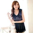 Tokyo Fashion - Gathered-Waist Pointelle Knit Top