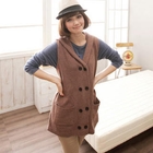 CatWorld - Double-Buttoned Hooded Knit Vest