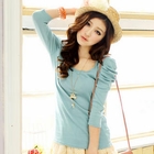 Tokyo Fashion - Shirred 3/4 Sleeve Top