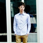INTHING - Slim cut Long Sleeve Striped Shirt