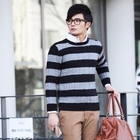 VINTAGE BROTHERS - Striped Cable-Knit Top