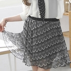 D.P-Shop - Wave-Pattern Pleated Chiffon Skirt