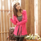 RingBear - Inset Sequined Cardigan Stripe Tee