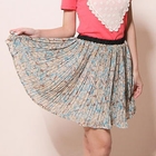 CatWorld - Accordion-Pleat Patterned Skirt