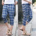 ABOKI - Plaid Cropped Pants