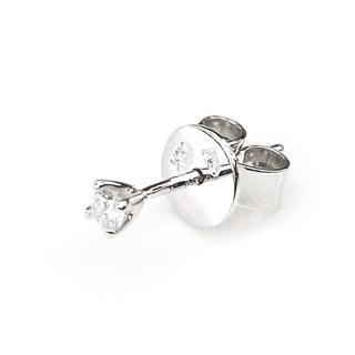 0.05 CT Diamond Solitaire Stud Single Earring 18K/750 White Gold