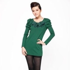 O.SA - Puff-Sleeve Petal-Accent Top