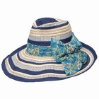 GRACE - Bow-Accent Striped Sun Hat