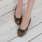 Nongli - Leopard-Print Ribbon-Accent Flats