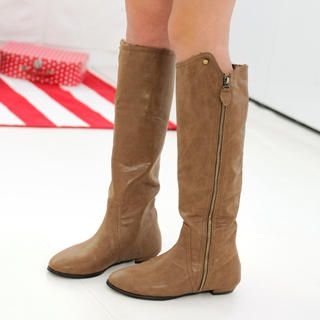 Faux Leather Tall Boots
