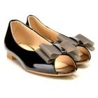 Lane172 - Bow-Accent Peep-Toe Flats