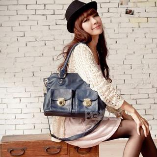 Dual-Pocket Shoulder Bag