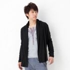 BLACK ASUKA - Shawl-Collar Open-Front Cardigan