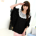 59 Seconds - Lace-Collar Cape Top