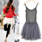 Miss Hong - Tulle Hem Sleeveless Dress