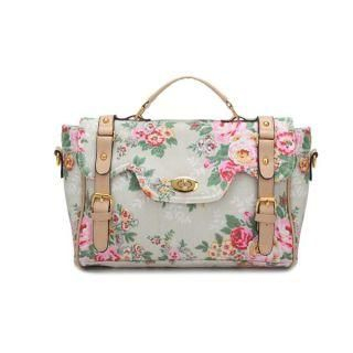 Twist-Lock Floral Satchel