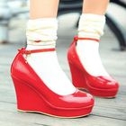 Smoothie - Ankle-Strap Patent Wedges