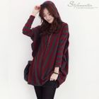 Stylementor - Hooded Oversized Striped Top