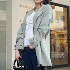 yerwang - Double-Breasted Belted Trench Coat