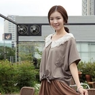 CLICK - Lace Collar Dolman Sleeve Top
