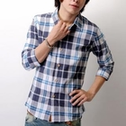 SeventyAge - 3/4-Sleeve Plaid Shirt