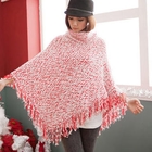 CatWorld - Fringed Nubby Knit Poncho