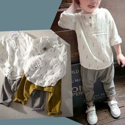 OLMO - Kids Set: Printed Henley + Cropped Harem Pants OLMO - Kids Set: Printed Henley + Cropped Harem Pants