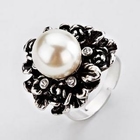 Moonbasa - Rhinestone Faux-Agate Ring