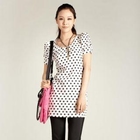 O.SA - Shirred-Sleeve Dotted Top
