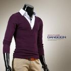 DANGOON - Long Sleeve Shirt Inset Slim-Fit Top 