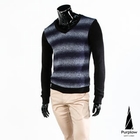 Purplow - V-Neck Striped Knit Sweater