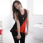 D.P-Shop - Color-Block Sleeveless Chiffon Top