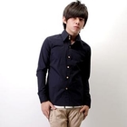 SeventyAge - High-Neck Long Sleeve Shirt