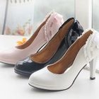 Smoothie - Frilled Ribbon-Accent Pumps